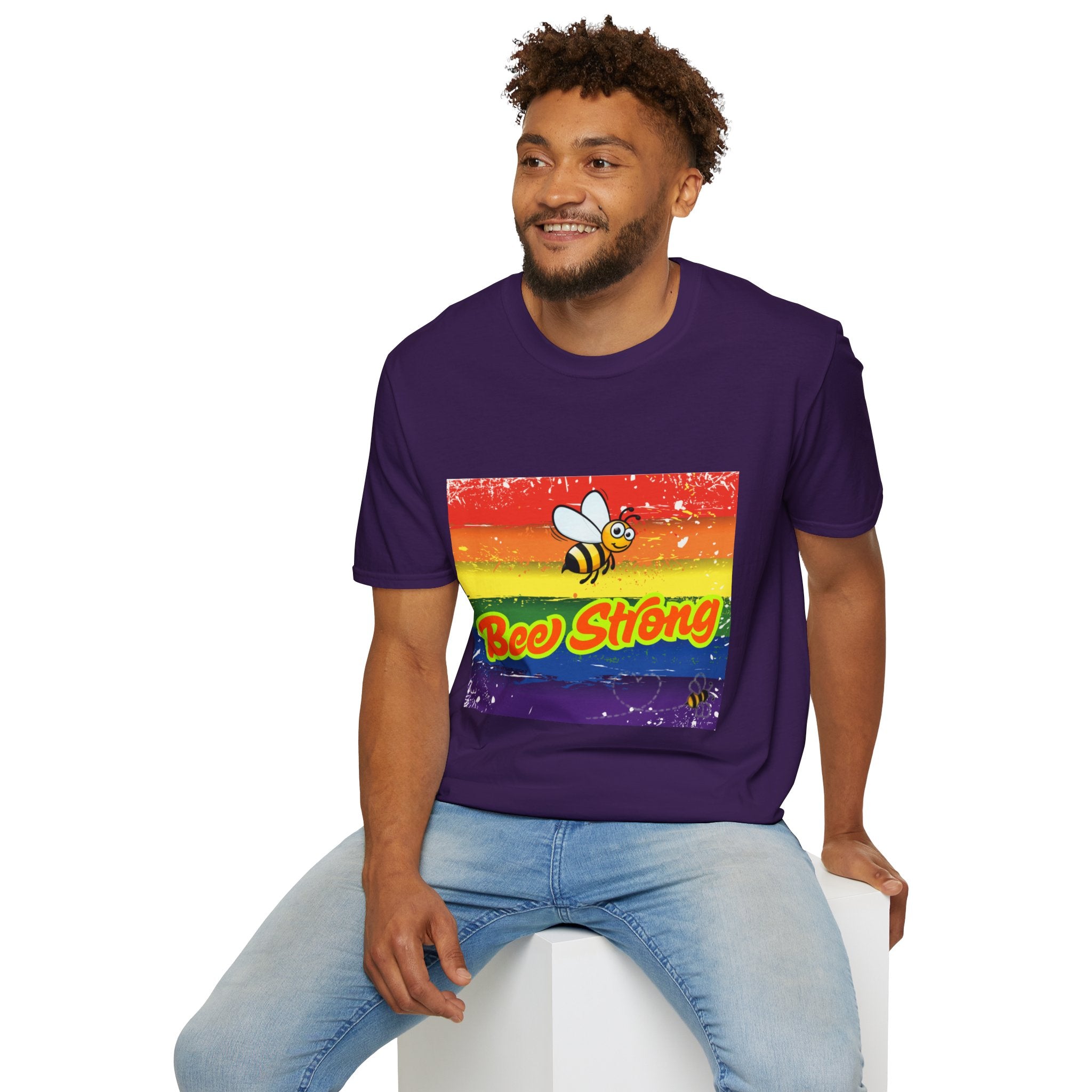Bee Strong Rainbow Unisex Softstyle T-Shirt