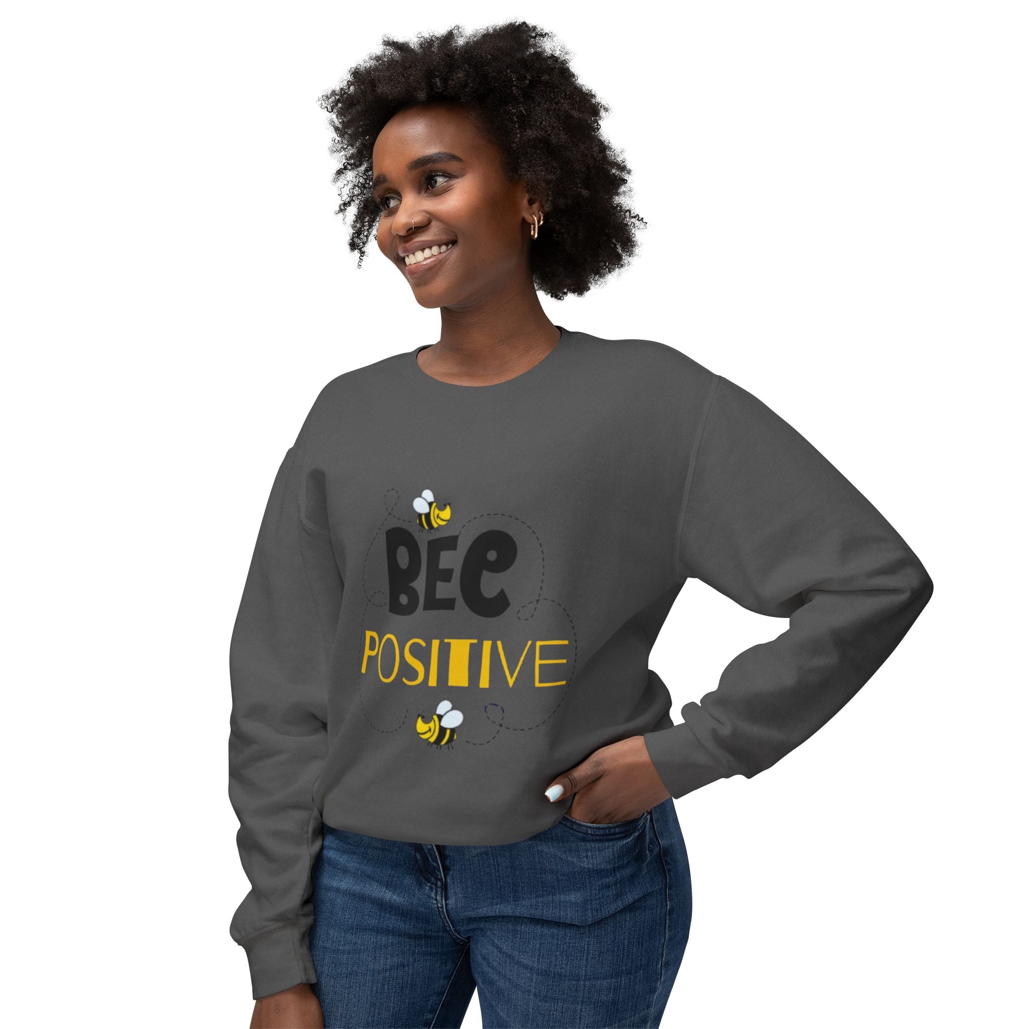 Bee Positive Unisex Lightweight Crewneck Sweatshirt