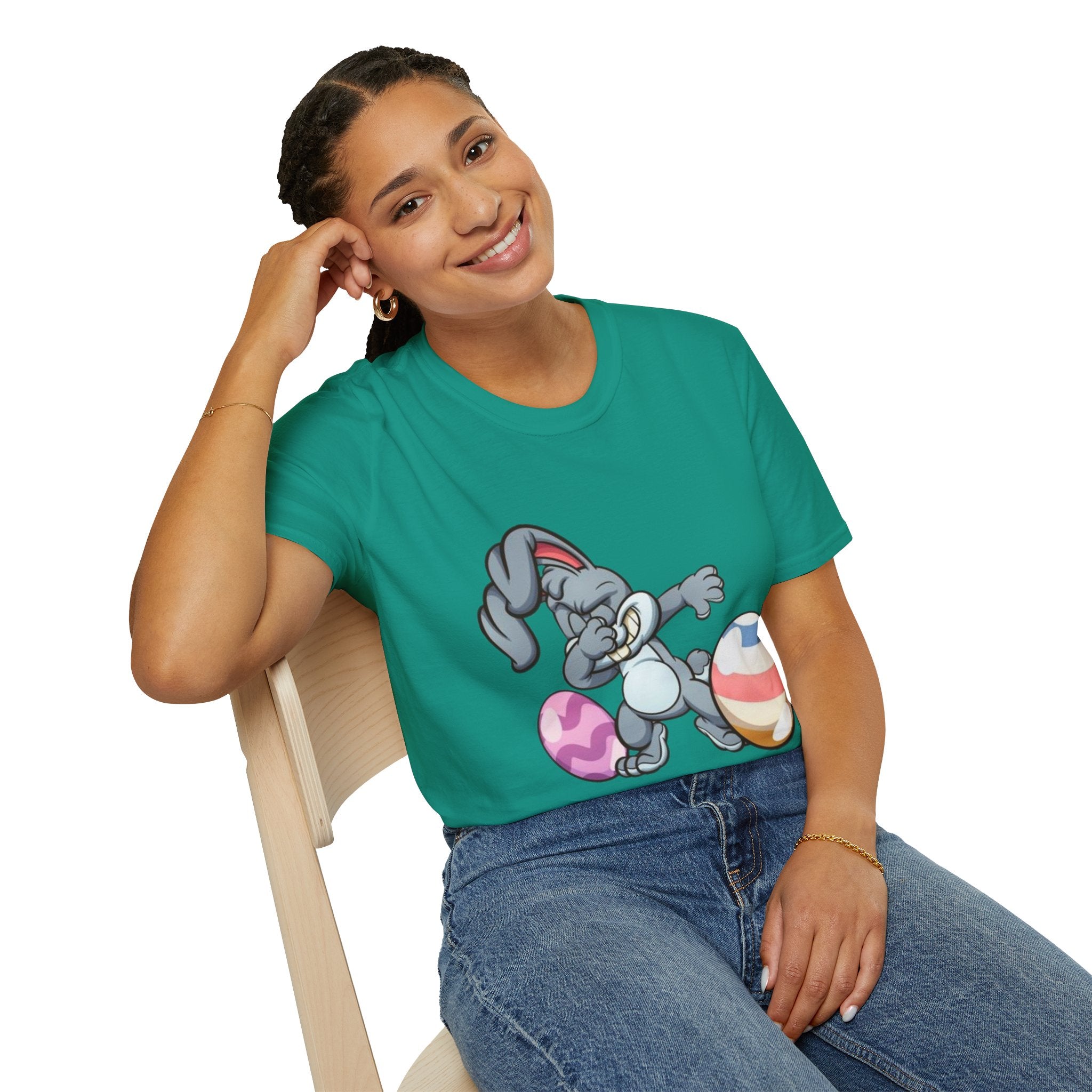Dabbing Easter Bunny Unisex Softstyle T-Shirt