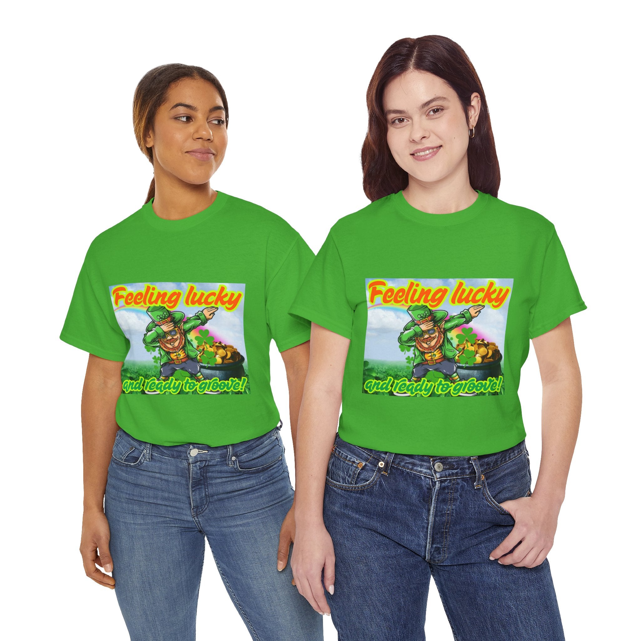 Feeling Lucky And Ready To Groove! Unisex Heavy Cotton T-Shirt