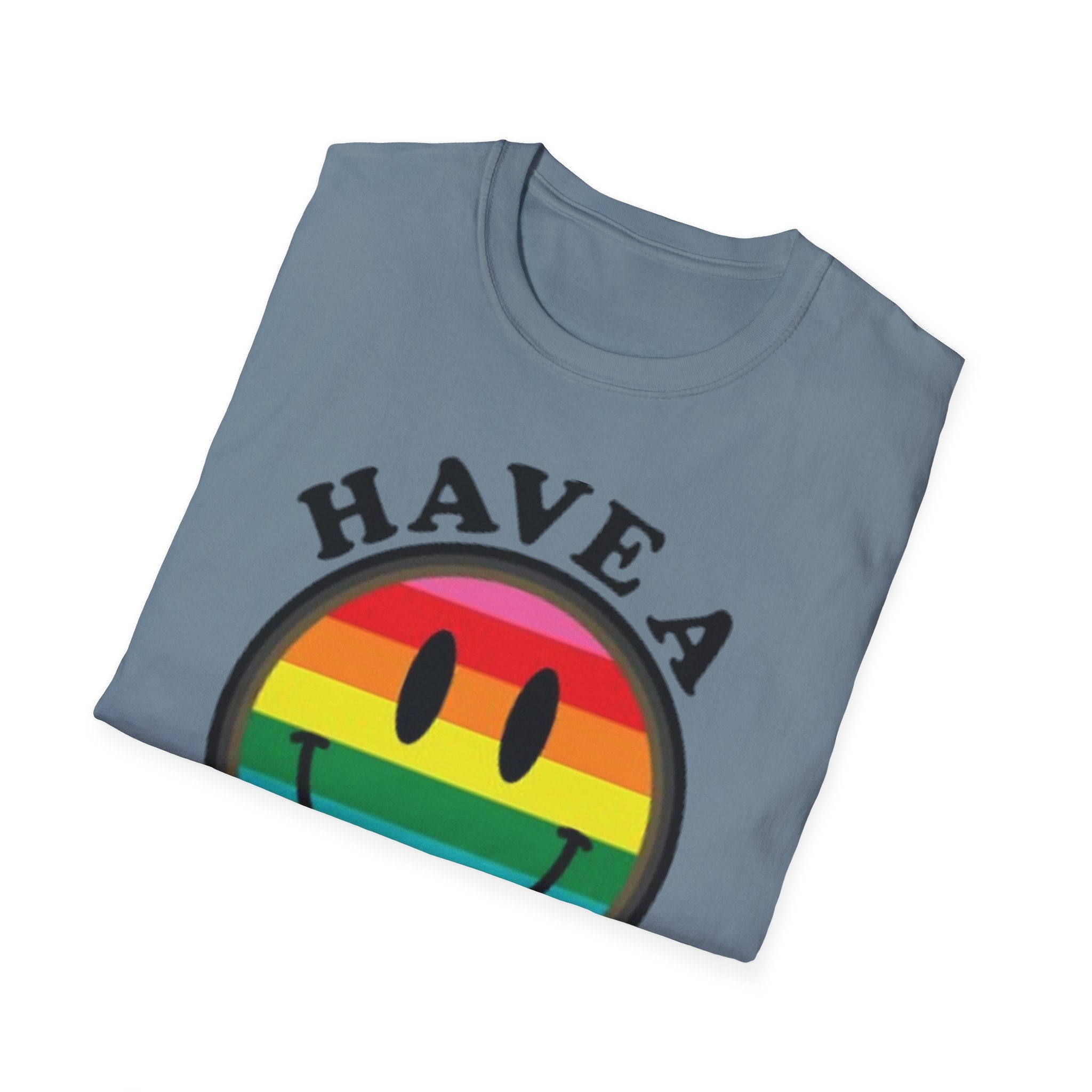 Have A Gay Day Rainbow Smile Unisex Softstyle T-Shirt