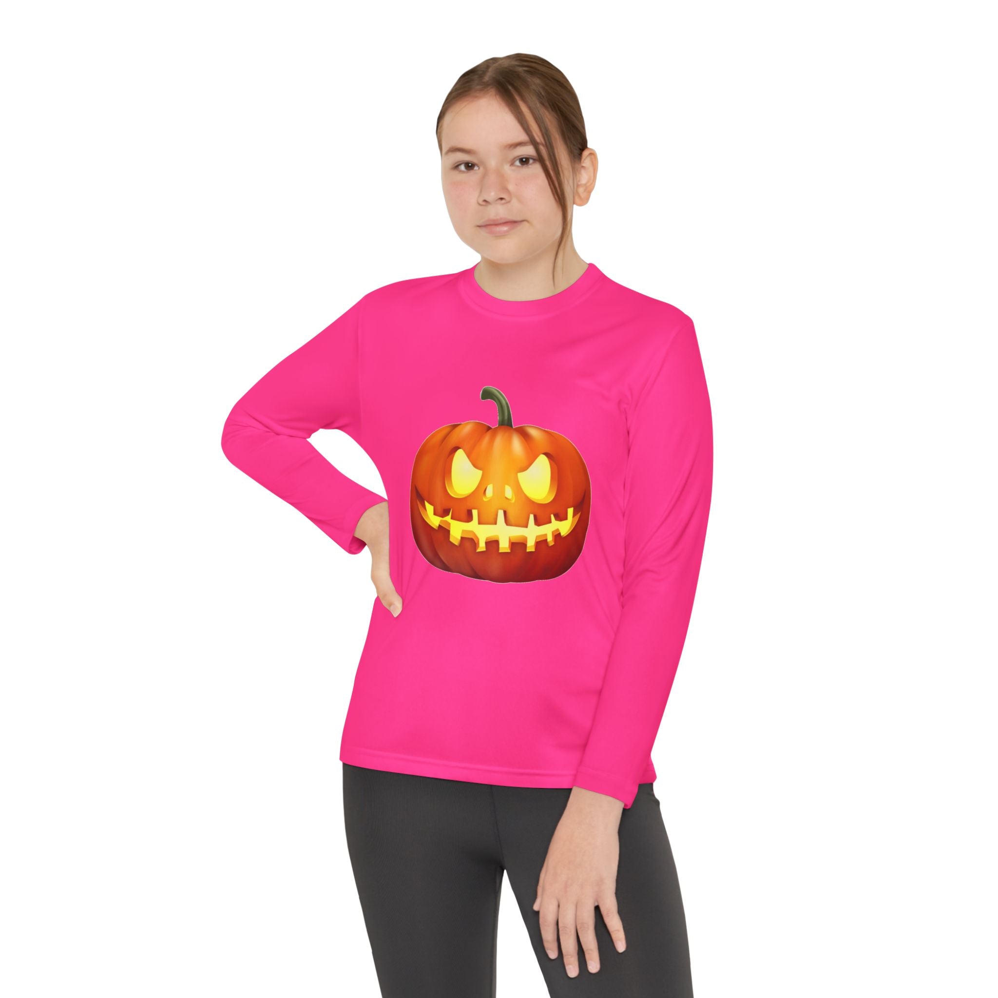Halloween Pumpkin Youth Long Sleeve Competitor T-Shirt