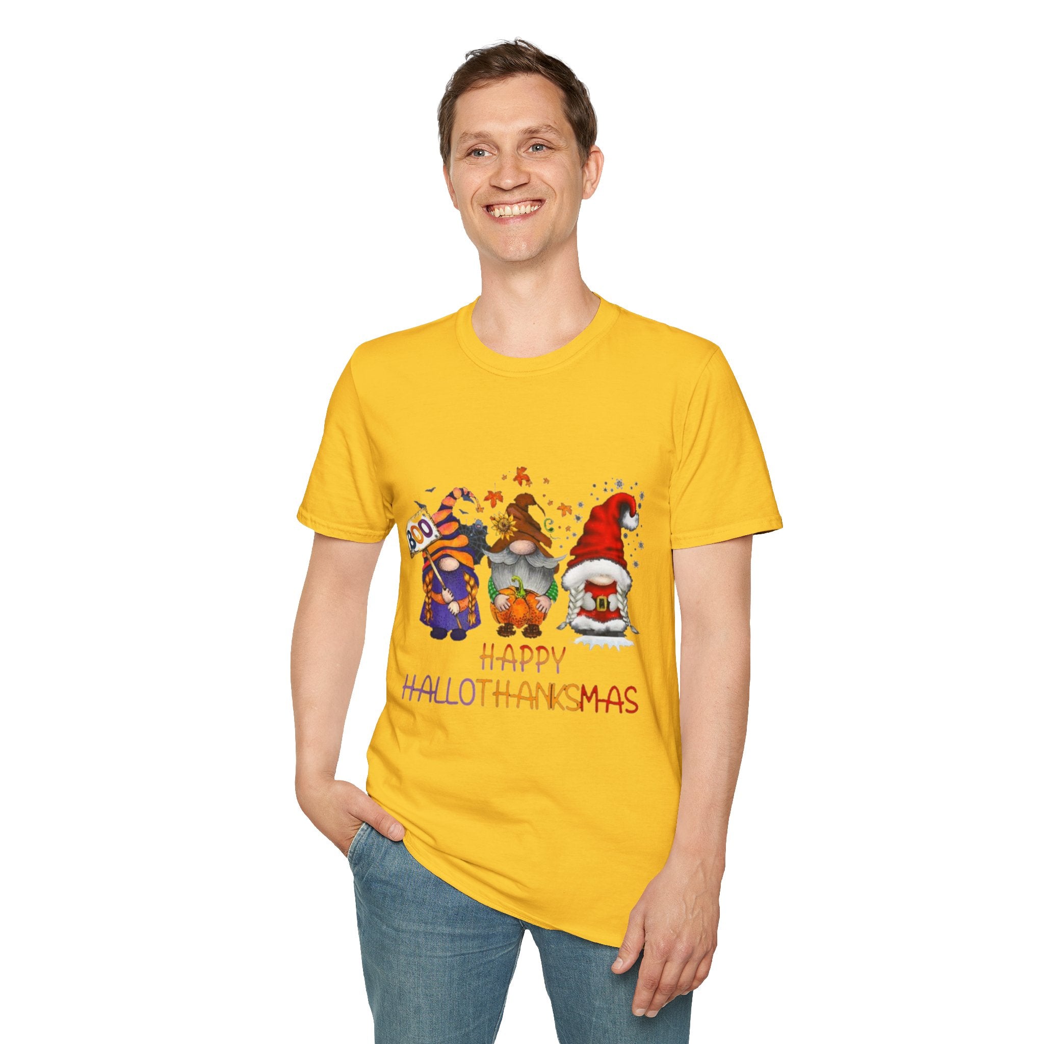 Happy Hallothanksmas Gnome Unisex Softstyle T-Shirt