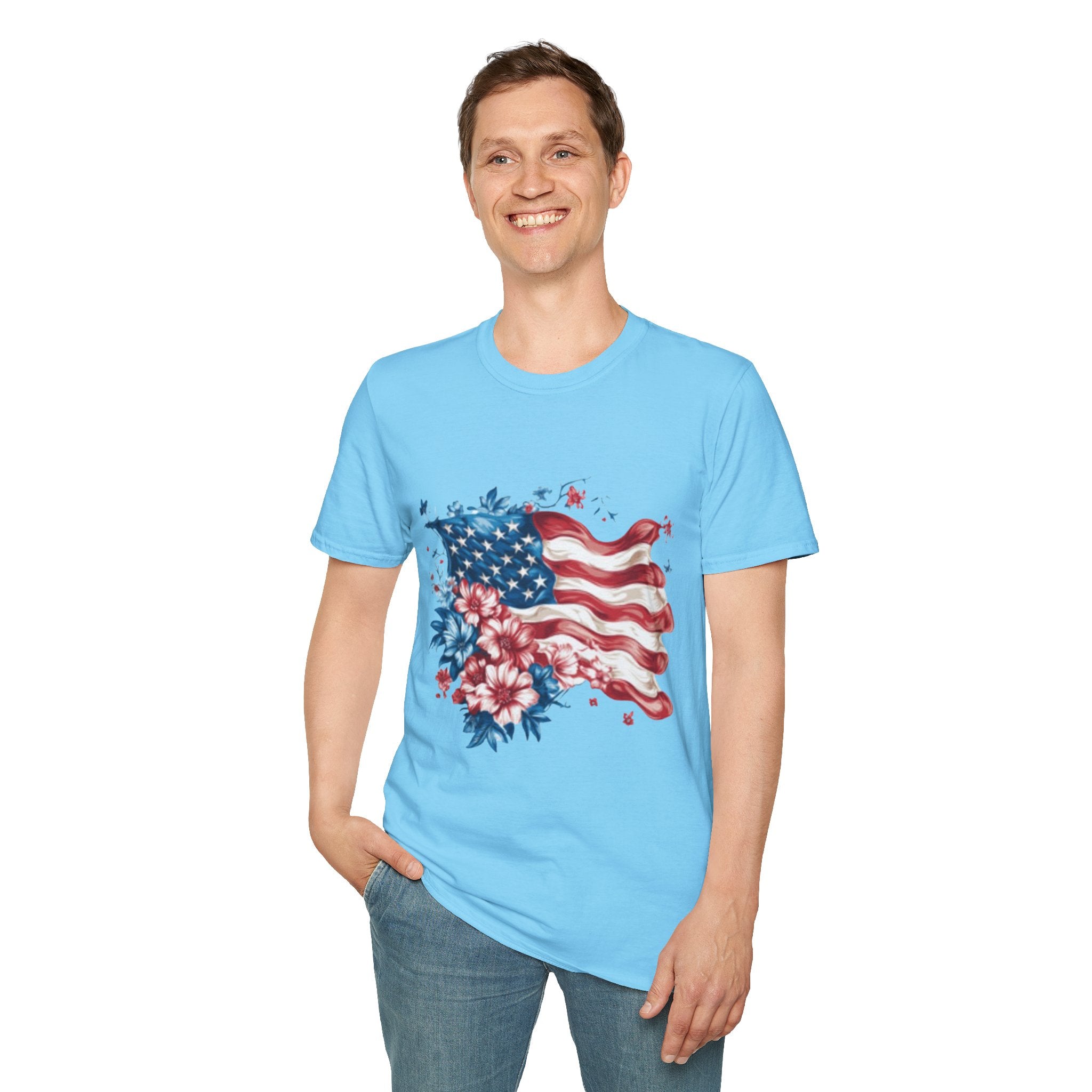 Patriotic USA Flag Unisex Softstyle T-Shirt