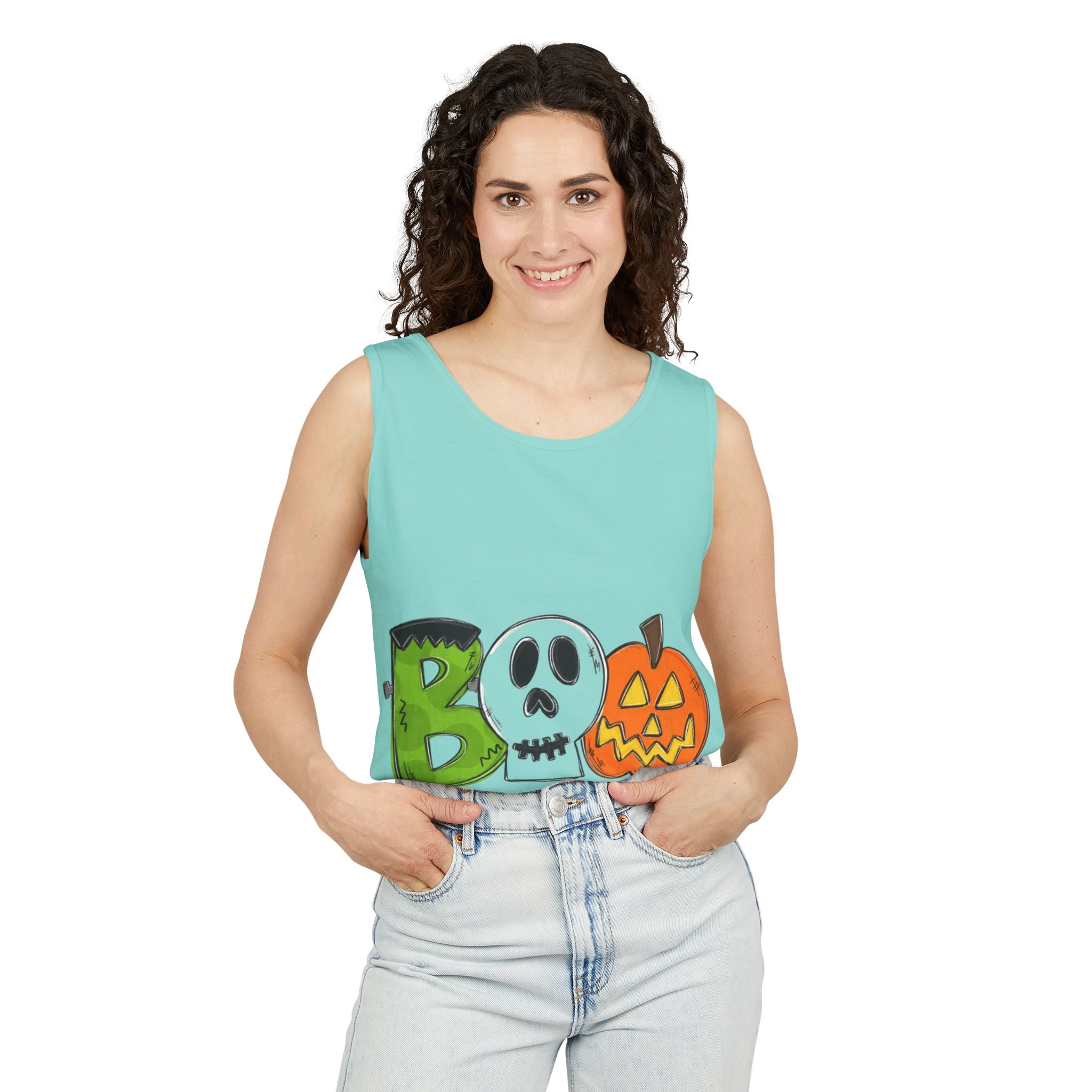 Halloween BOO Unisex Garment-Dyed Tank Top