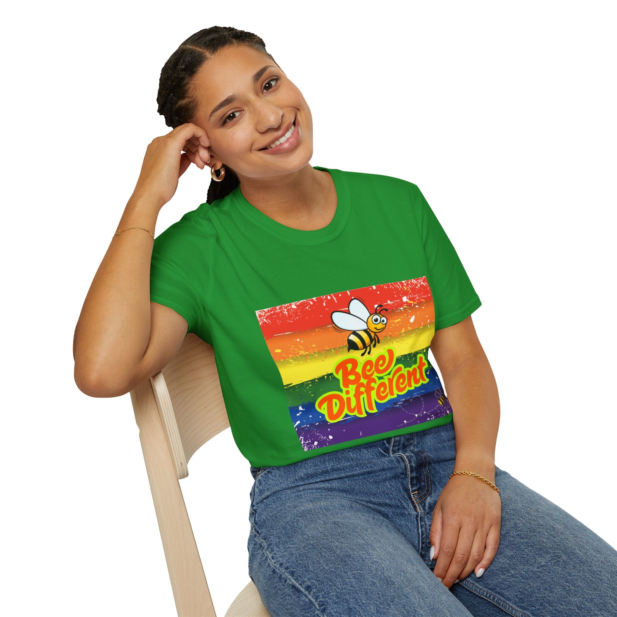 Bee Different Rainbow Unisex Softstyle T-Shirt