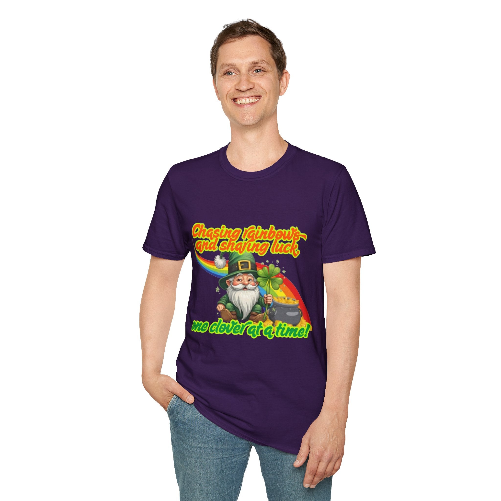 Chasing Rainbows And Sharing Luck, One Clover At A Time! Unisex Softstyle T-Shirt