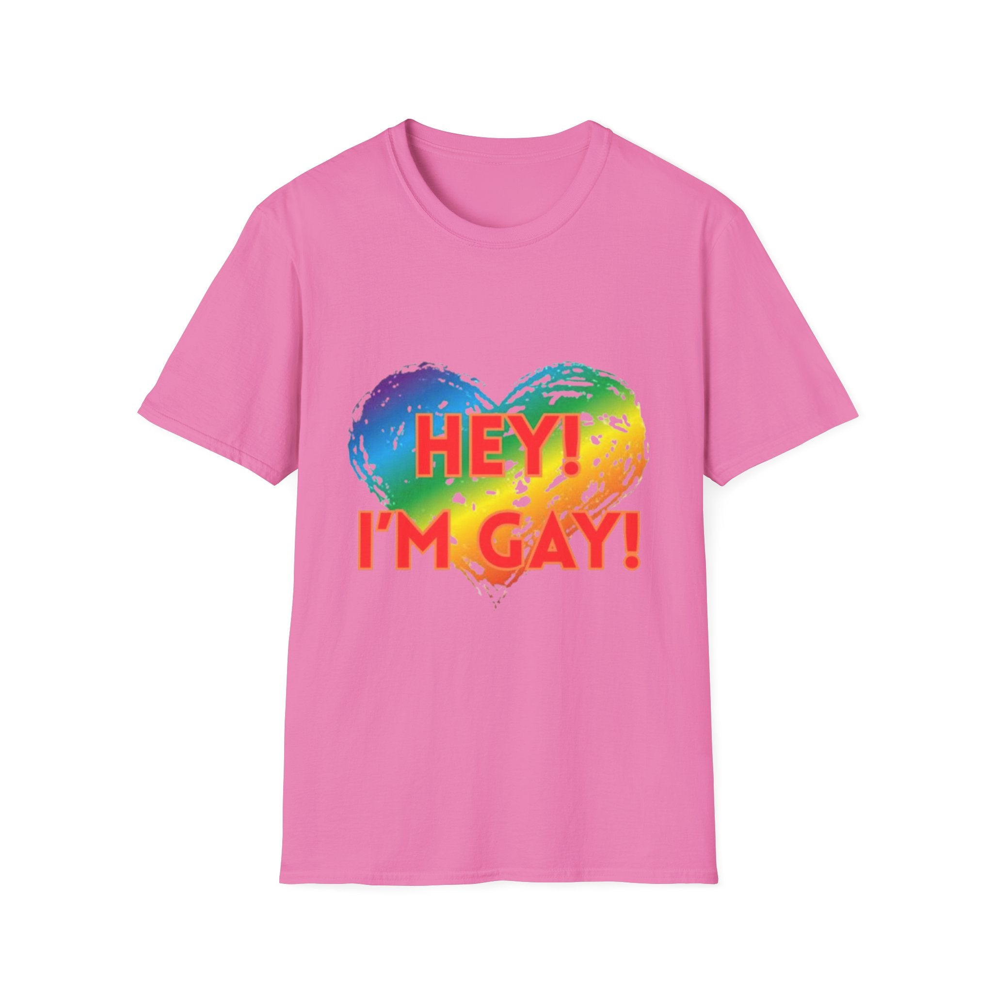 Hey I'm Gay! Unisex Softstyle T-Shirt