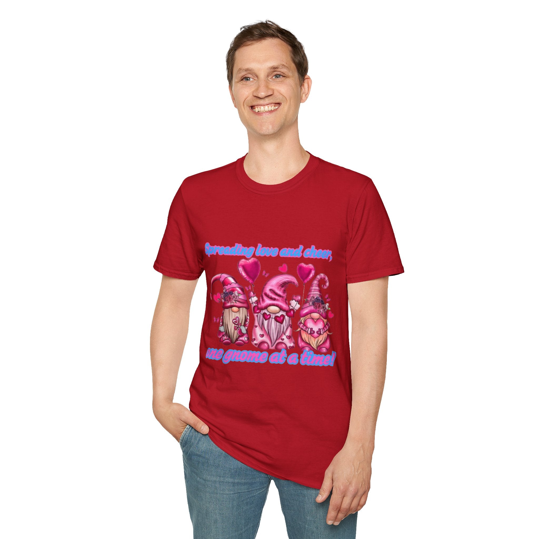 Spreading Love And Cheer One Gnome At A Time Unisex Softstyle T-Shirt