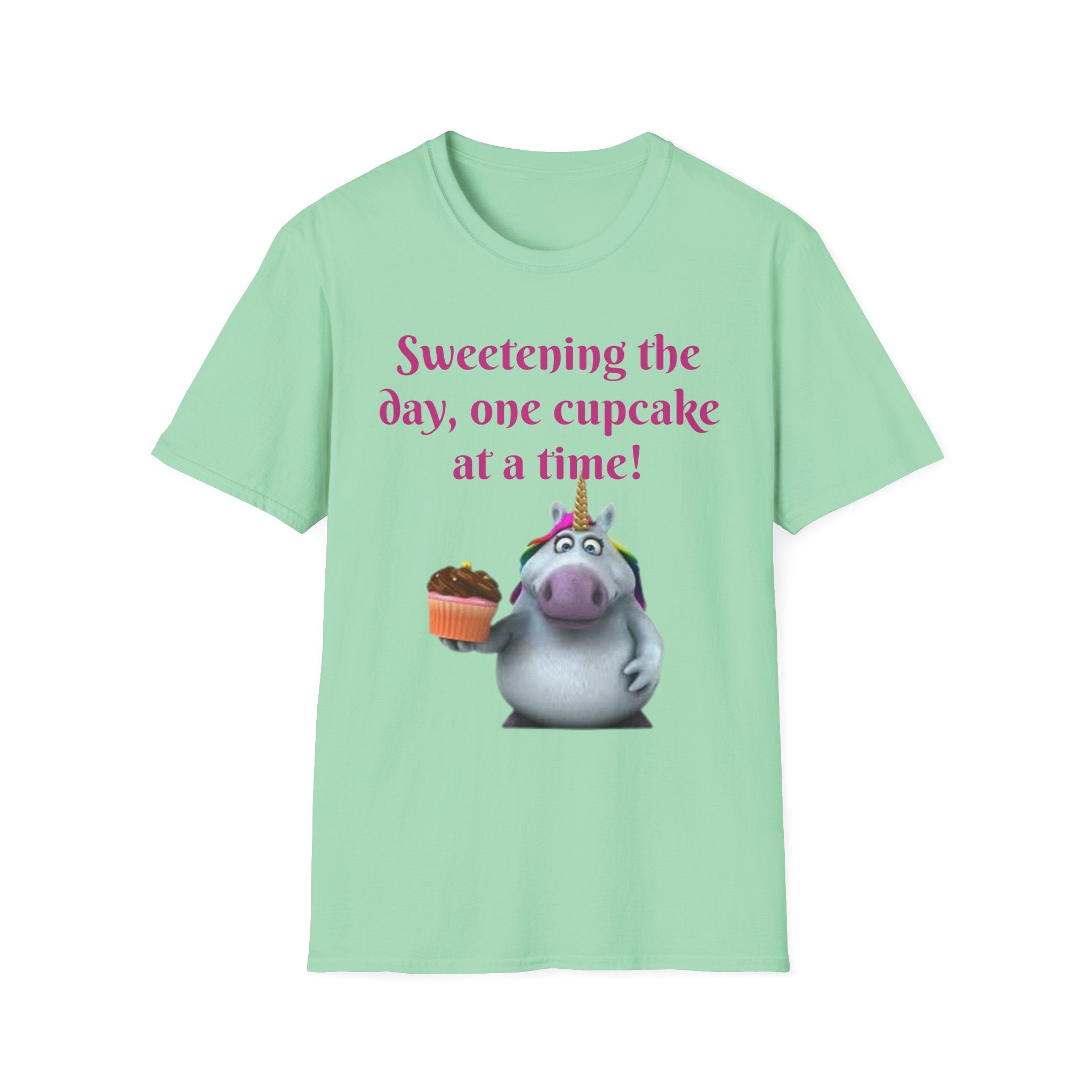 Sweetening The Day, One Cupcake At A Time! Unicorn Unisex Softstyle T-Shirt