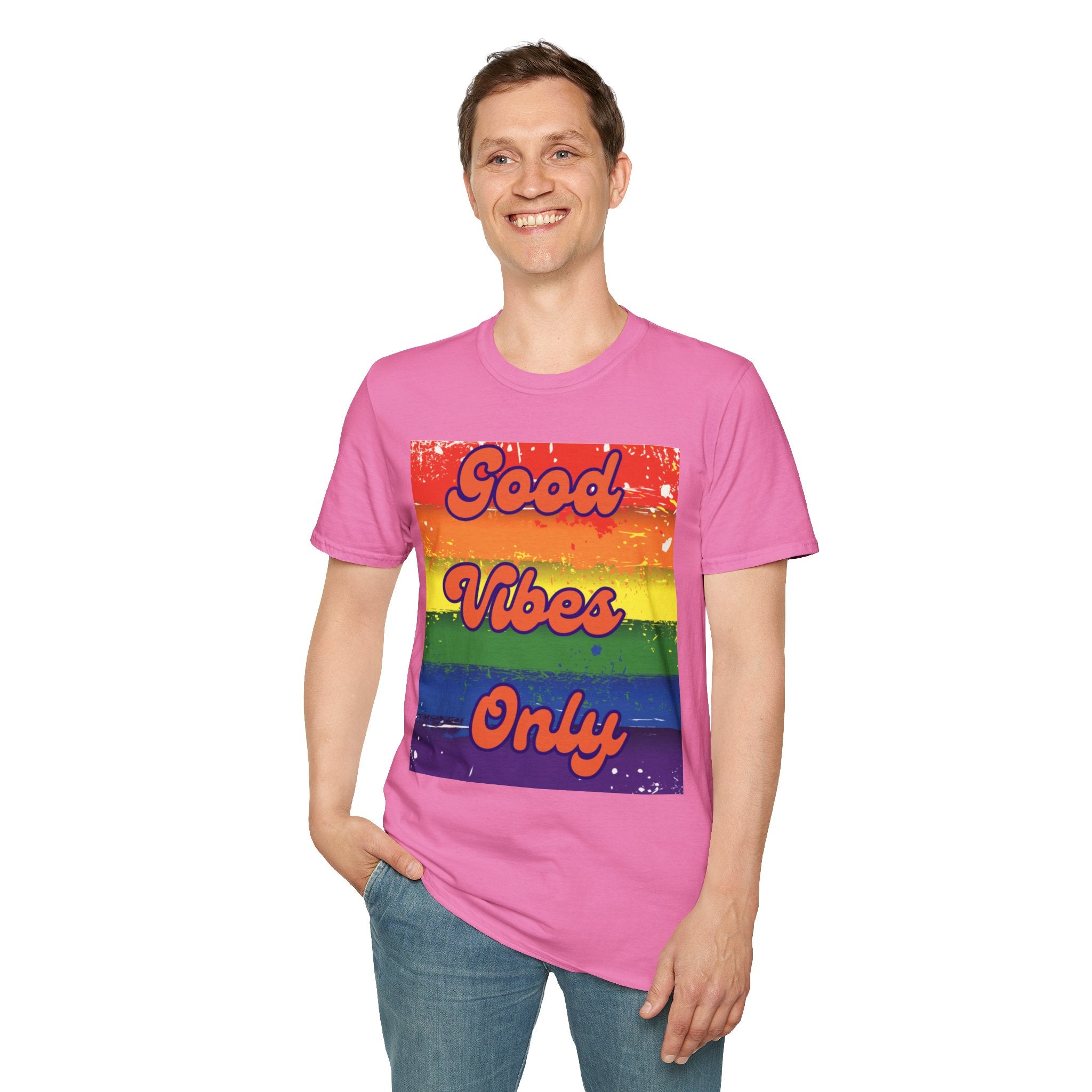Good Vibes Only Orange Unisex Softstyle T-Shirt