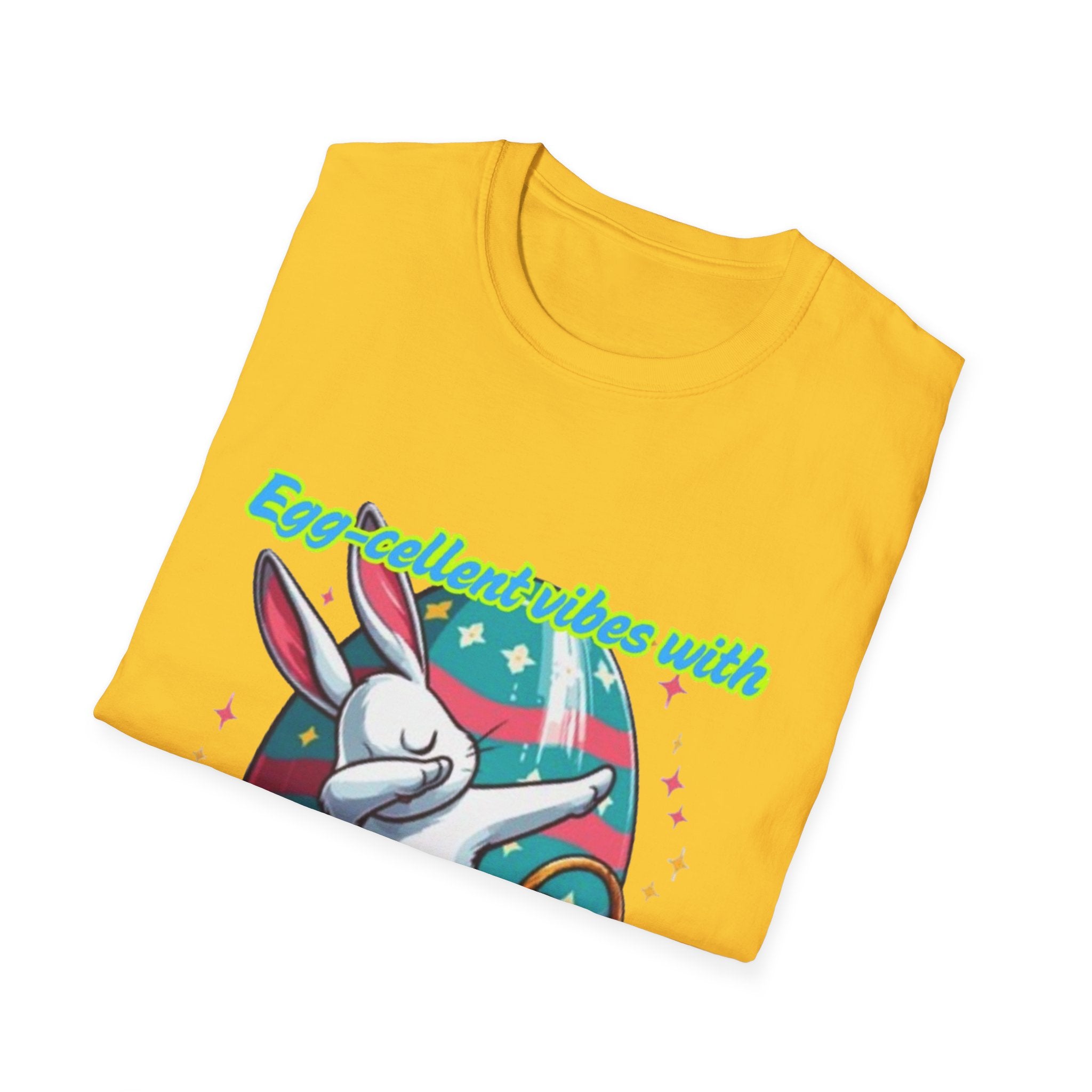 Egg-cellent Vibes With Bunny Style Unisex Softstyle T-Shirt