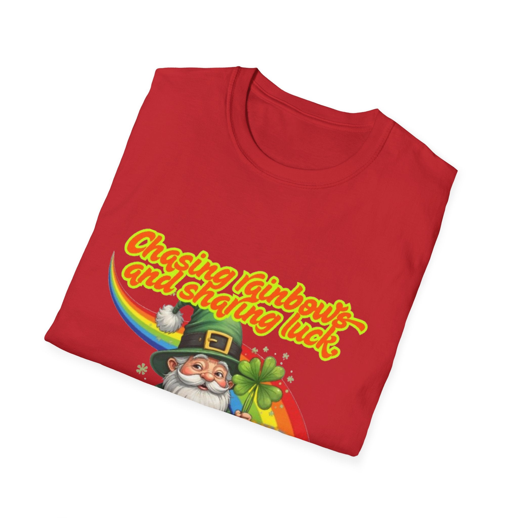 Chasing Rainbows And Sharing Luck, One Clover At A Time! Unisex Softstyle T-Shirt