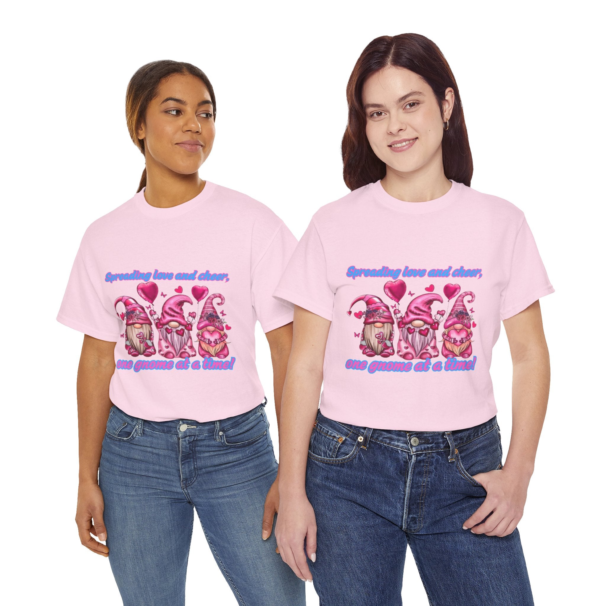 Spreading Love And Cheer, One Gnome At A Time Unisex Heavy Cotton T-Shirt