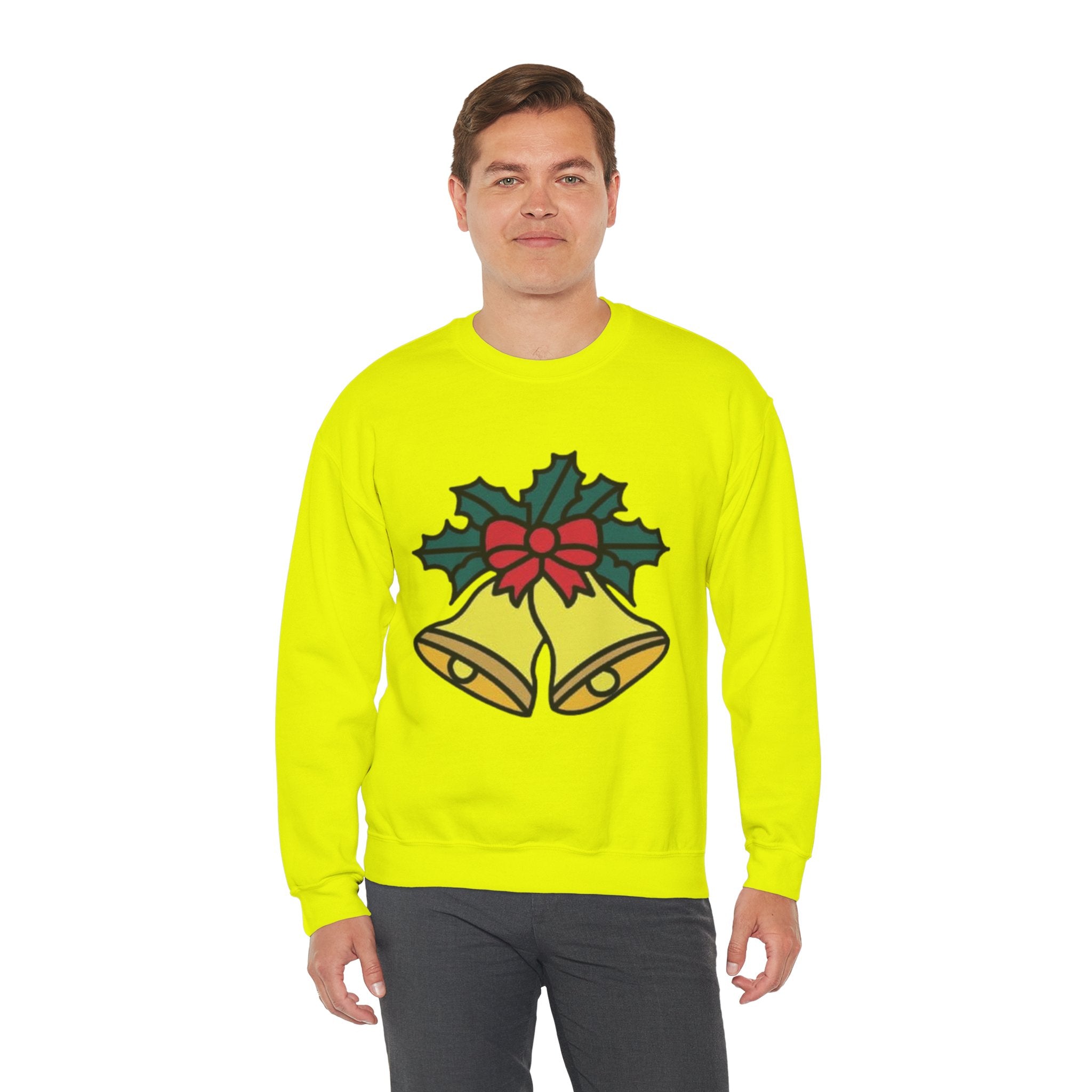 Festive Holiday Bells & Holly Unisex Heavy Blend™ Crewneck Sweatshirt
