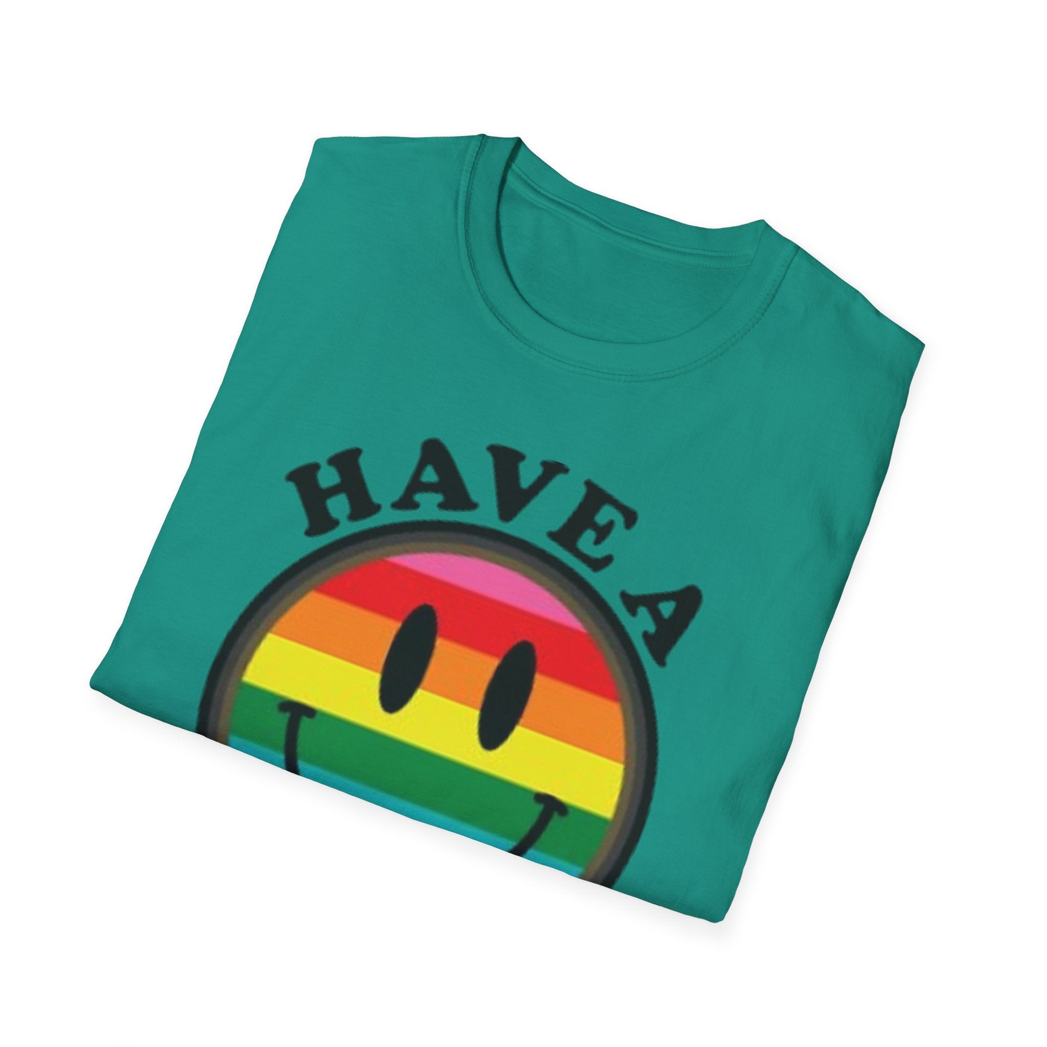 Have A Gay Day Rainbow Smile Unisex Softstyle T-Shirt