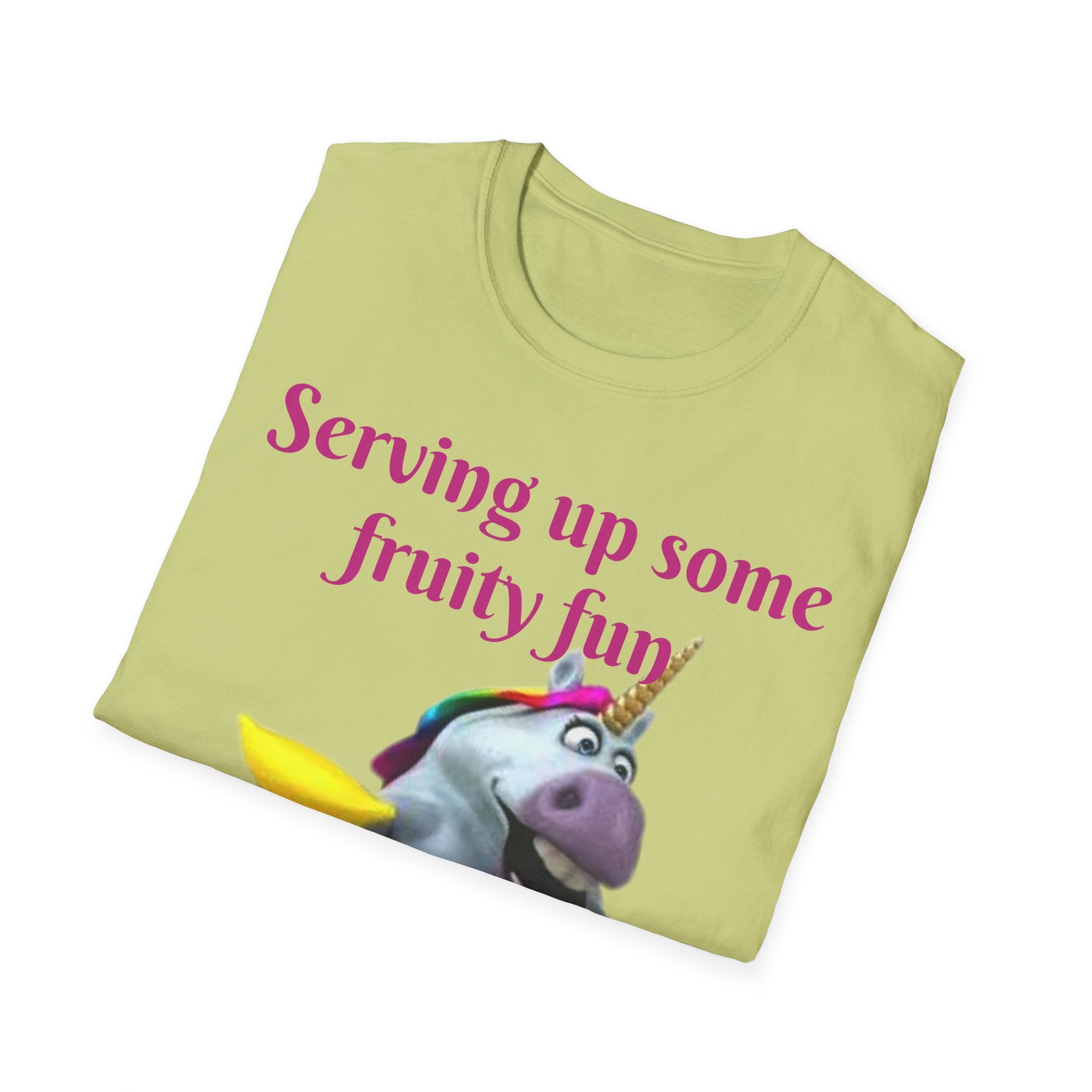 Serving Up Some Fruity Fun Let's Go Bananas Unicorn Unisex Softstyle T-Shirt