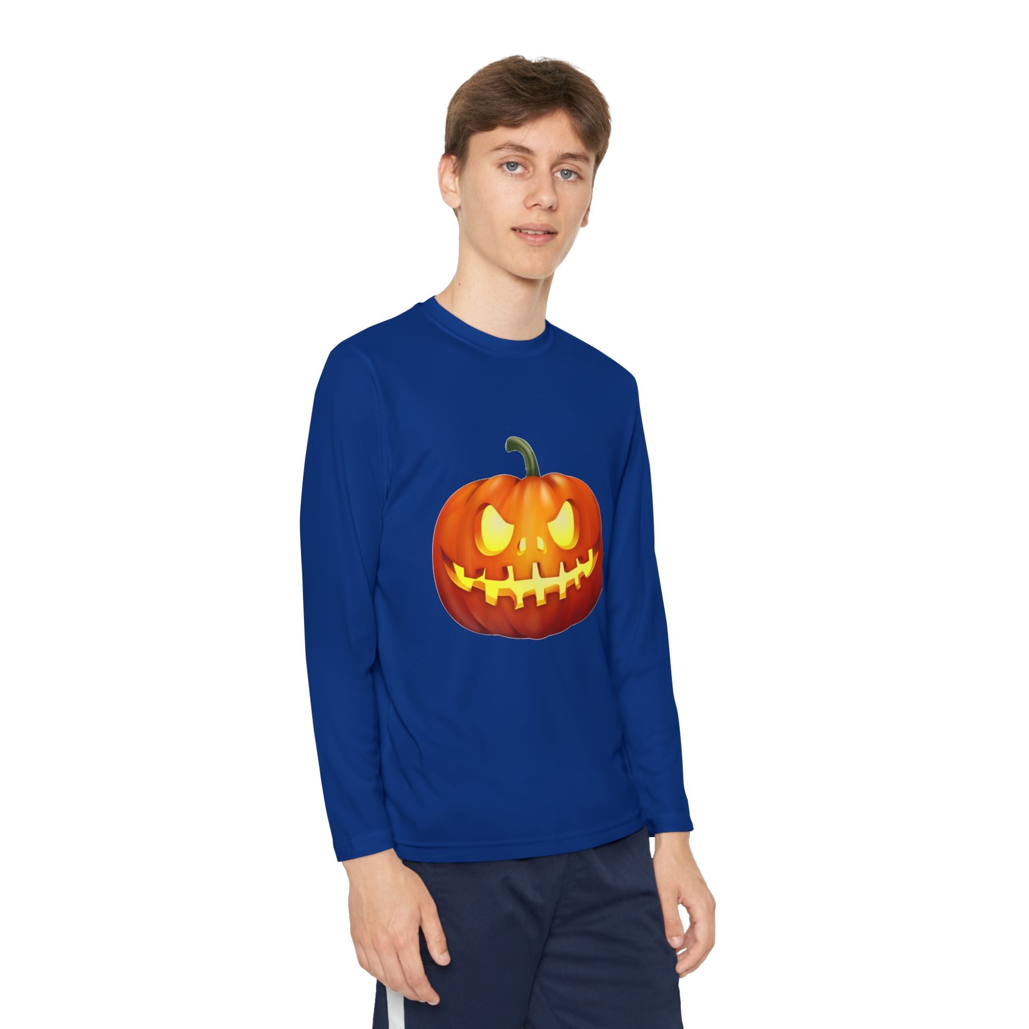Halloween Pumpkin Youth Long Sleeve Competitor T-Shirt