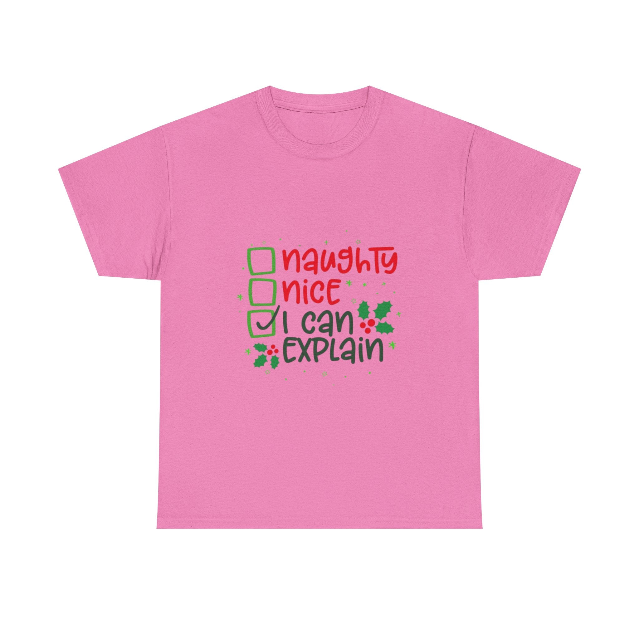 Naughty, Nice, I Can Explain Unisex Heavy Cotton T-Shirt