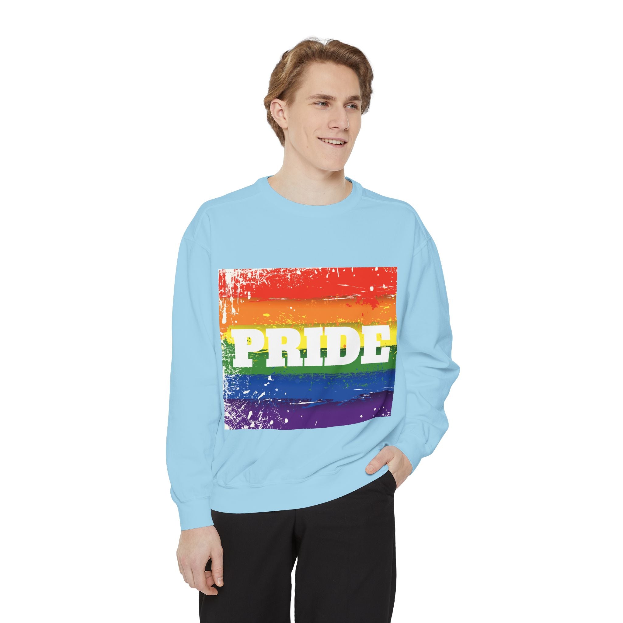 Pride Rainbow Unisex Garment-Dyed Sweatshirt