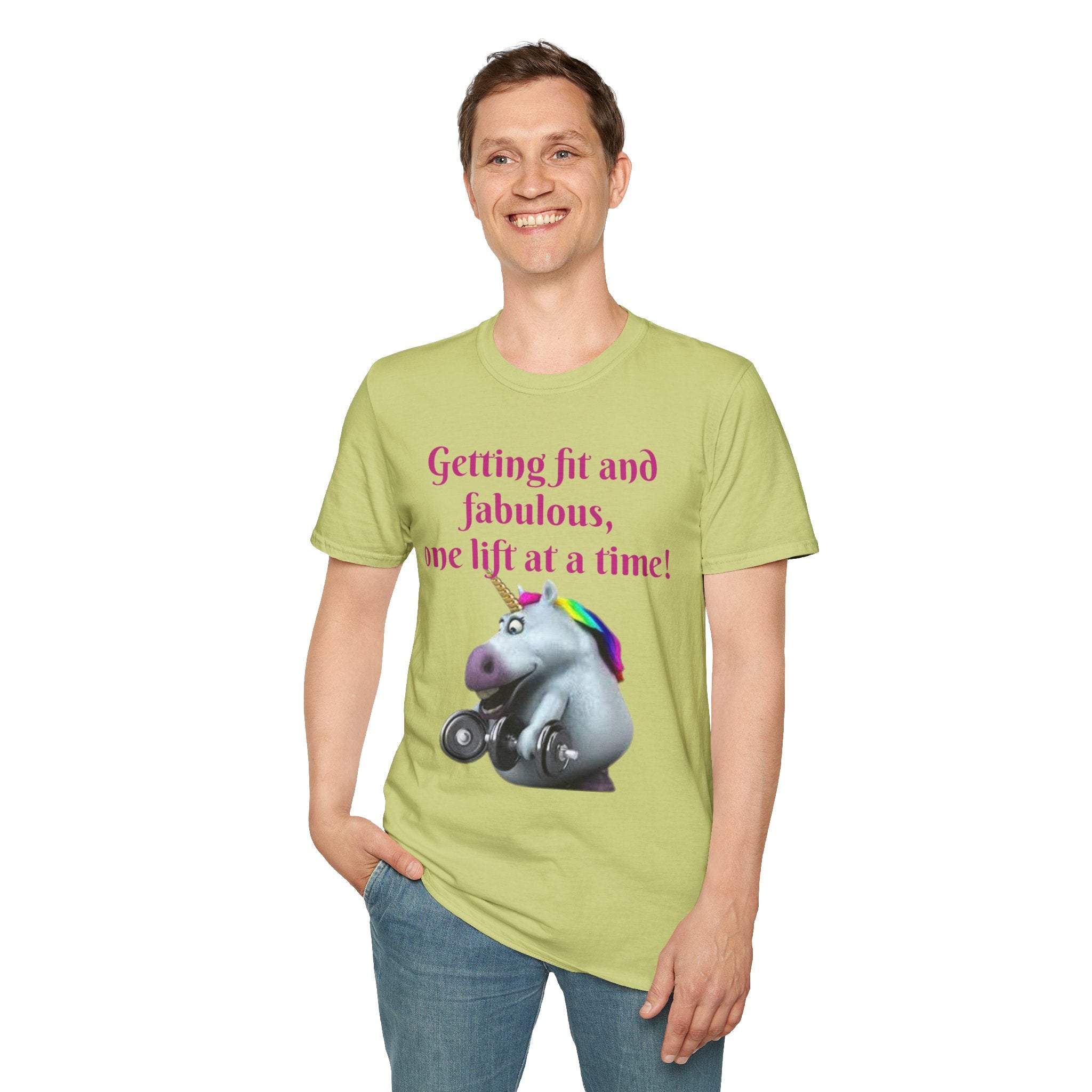 Getting Fit And Fabulous, One Lift At A Time! Unicorn Unisex T-Shirt