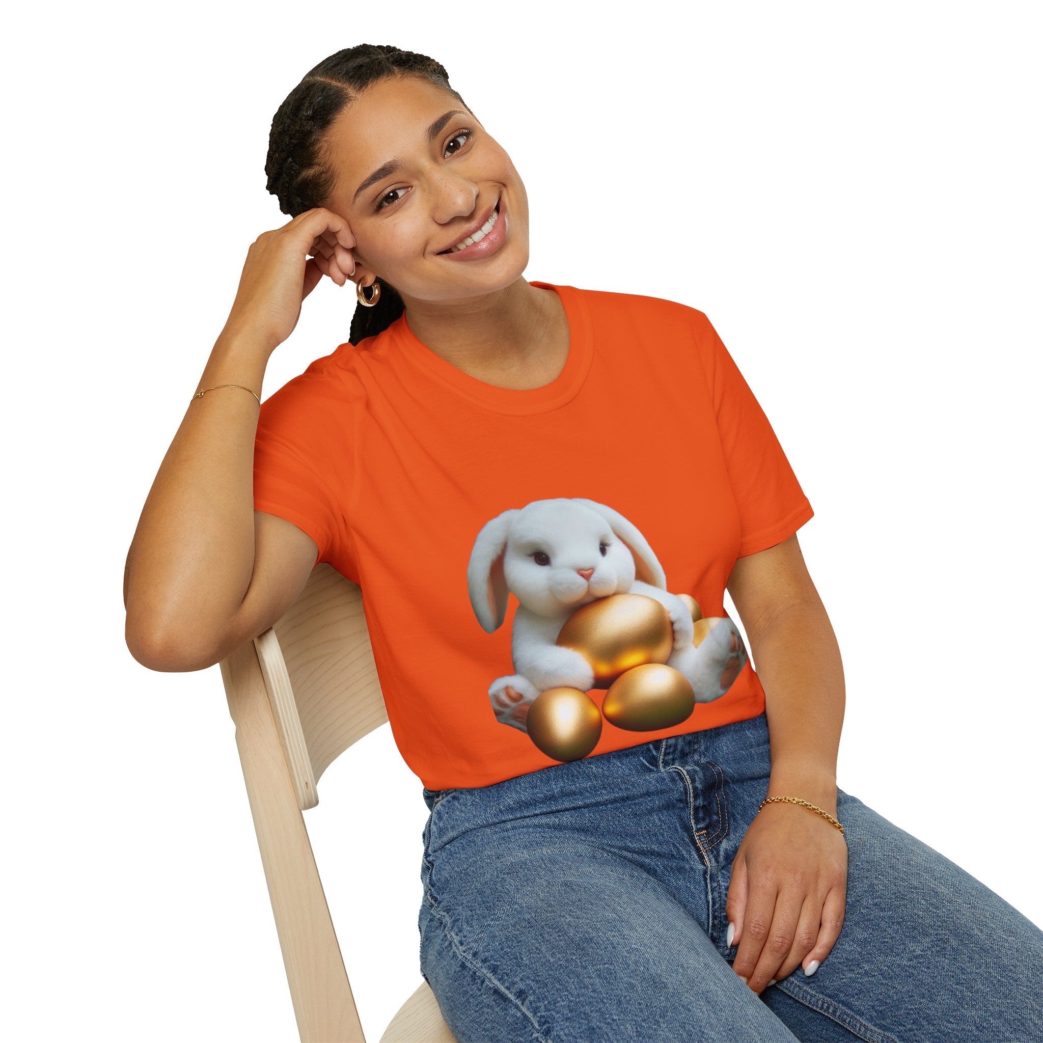 Easter Bunny And His Golden Eggs Unisex Softstyle T-Shirt