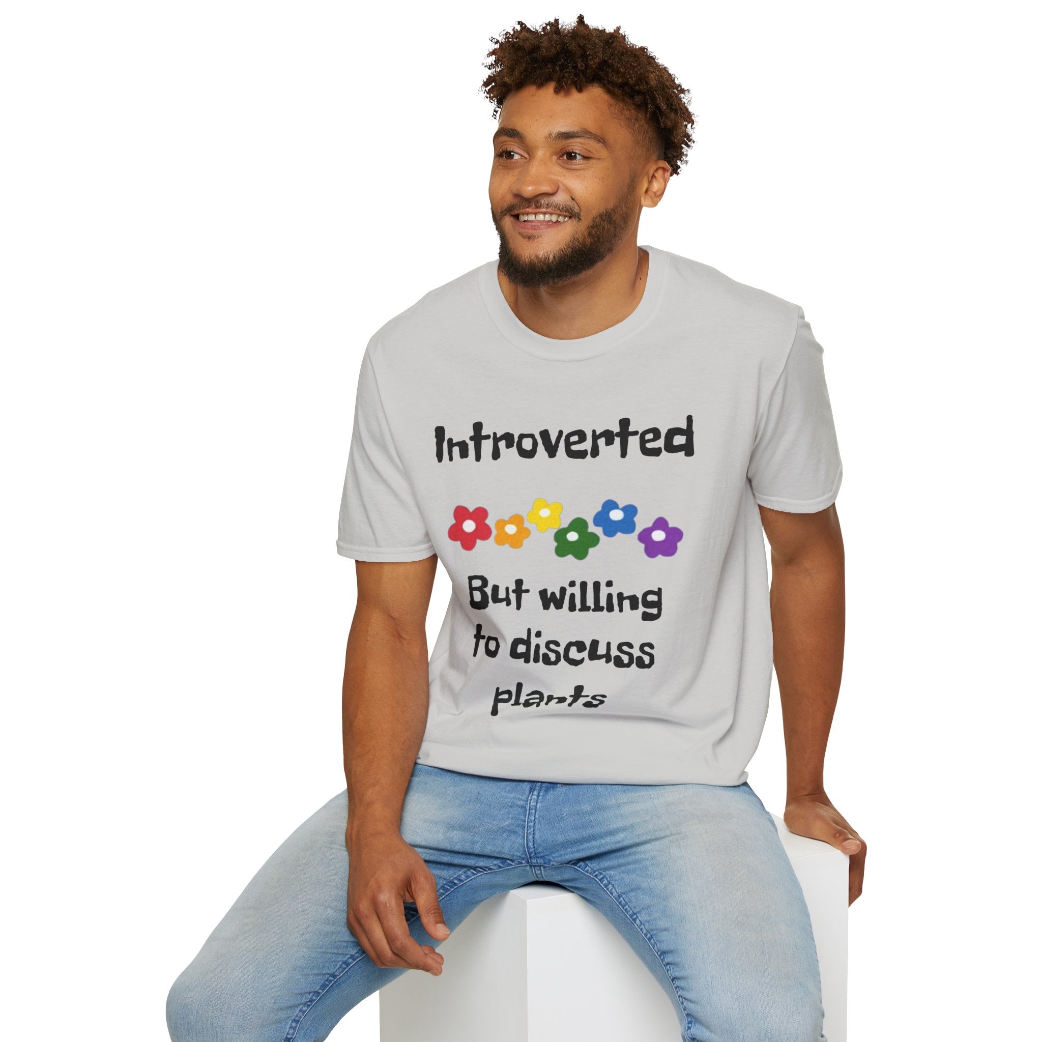 Introverted But Willing To Discuss Plants Unisex Softstyle T-Shirt