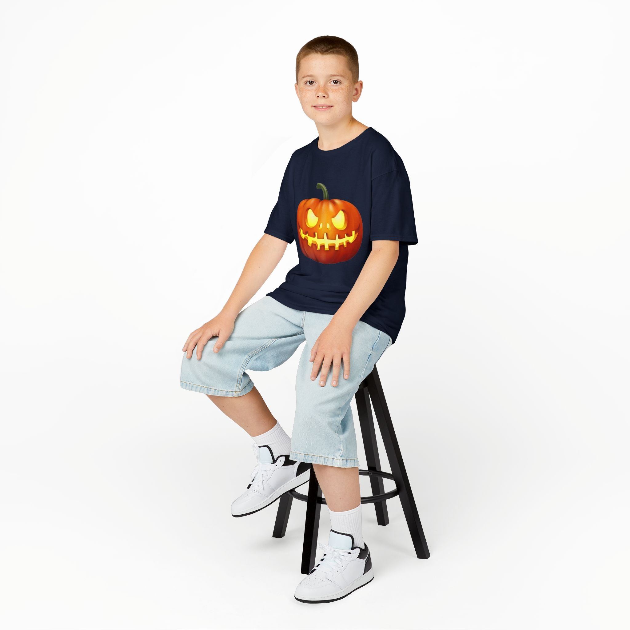 Halloween Pumpkin Kids Heavy Cotton Short Sleeve T-Shirt