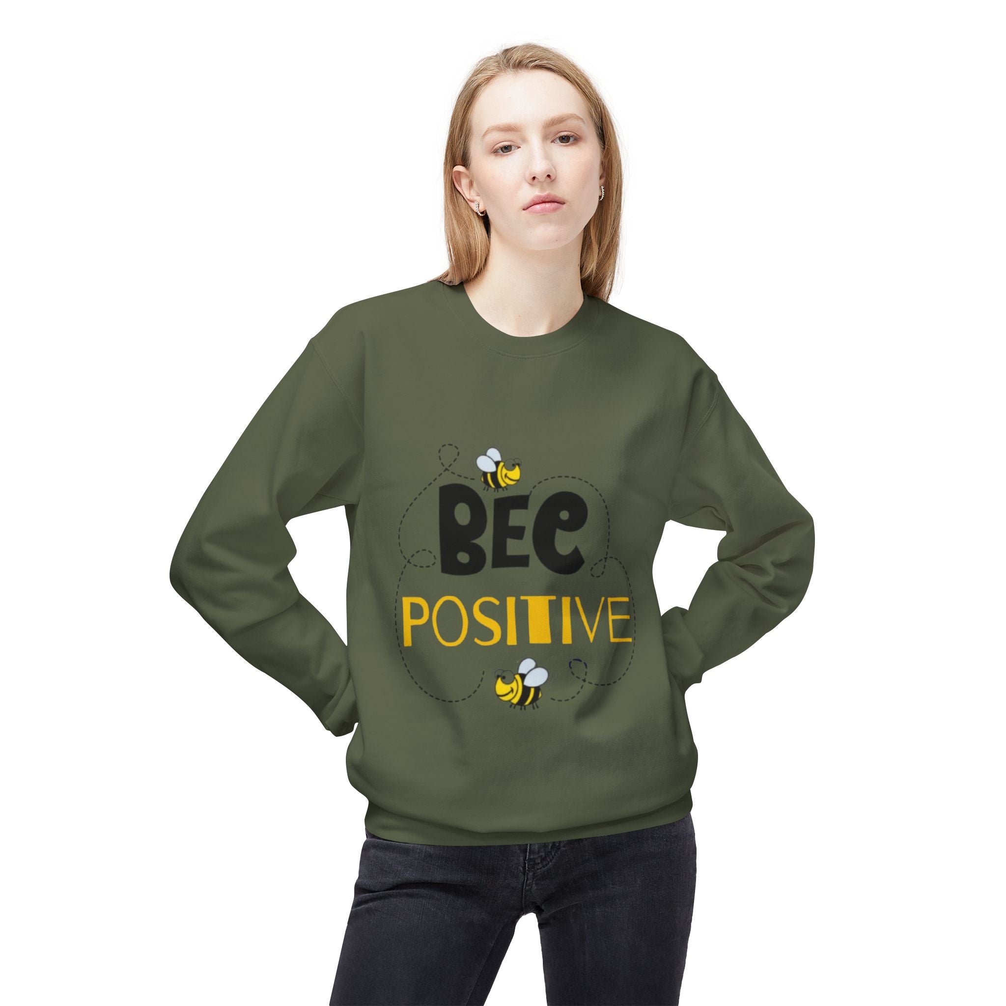 Bee Positive Midweight Softstyle Crewneck Sweatshirt