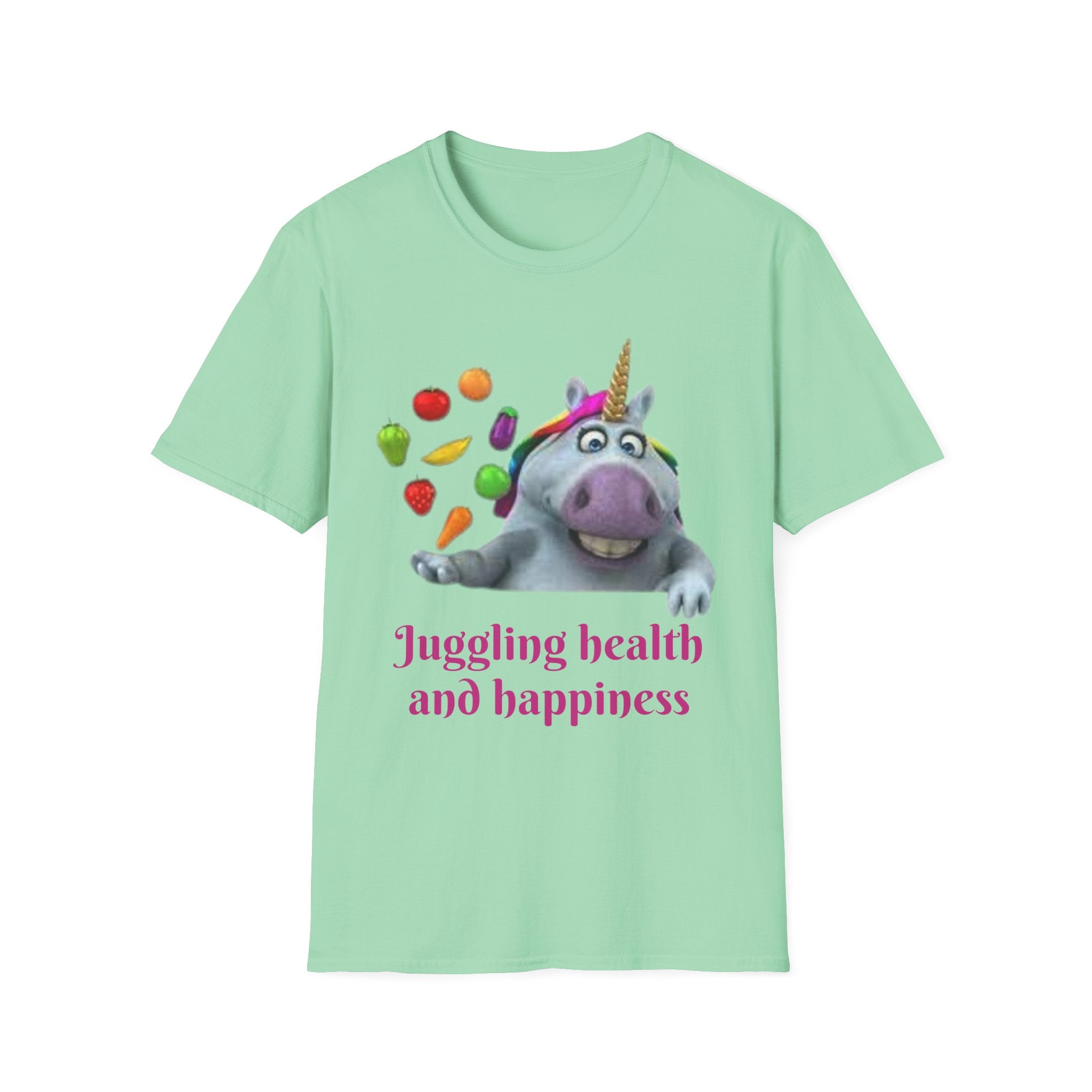 Juggling Health And Happiness Unicorn Unisex Softstyle T-Shirt