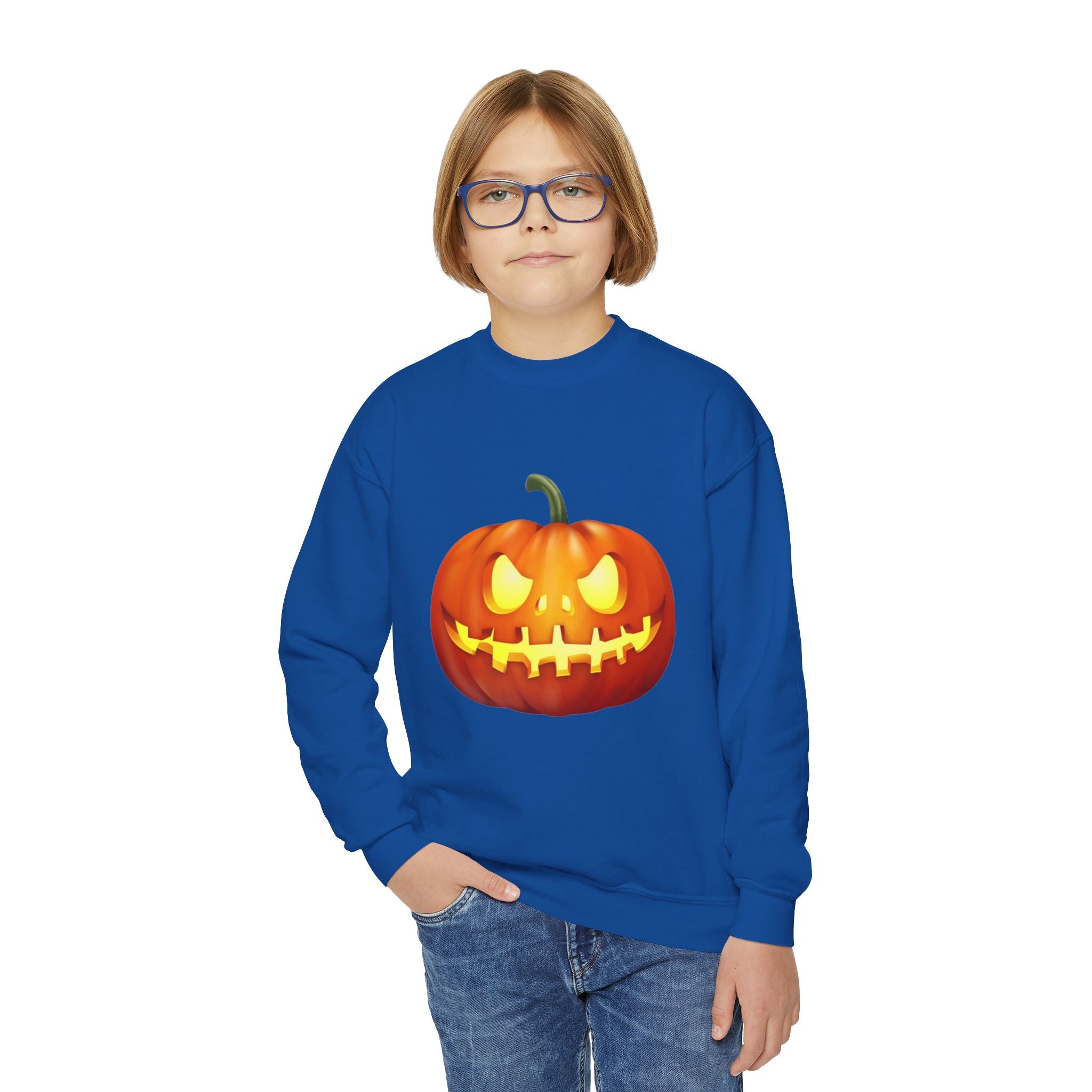 Halloween Pumpkin Youth Crewneck Sweatshirt