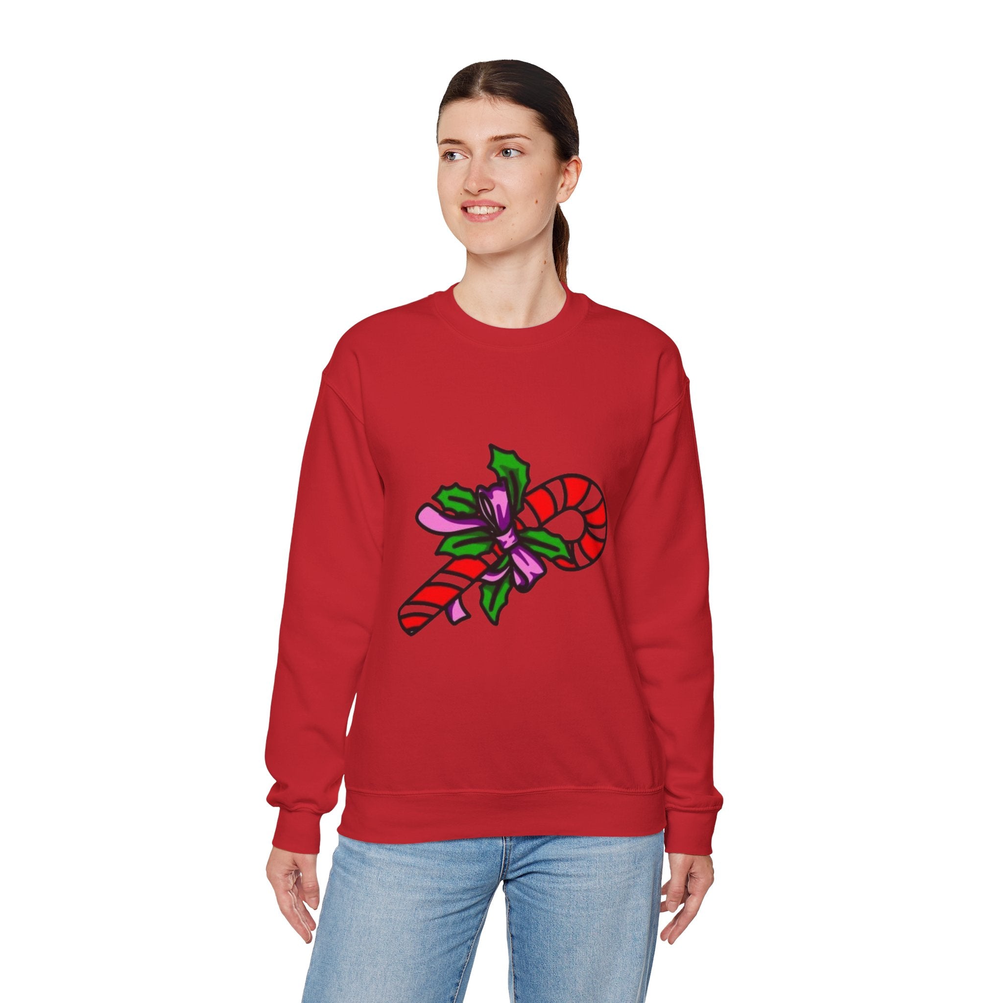 Festive Candy Cane Unisex Heavy Blend™ Crewneck Sweatshirt
