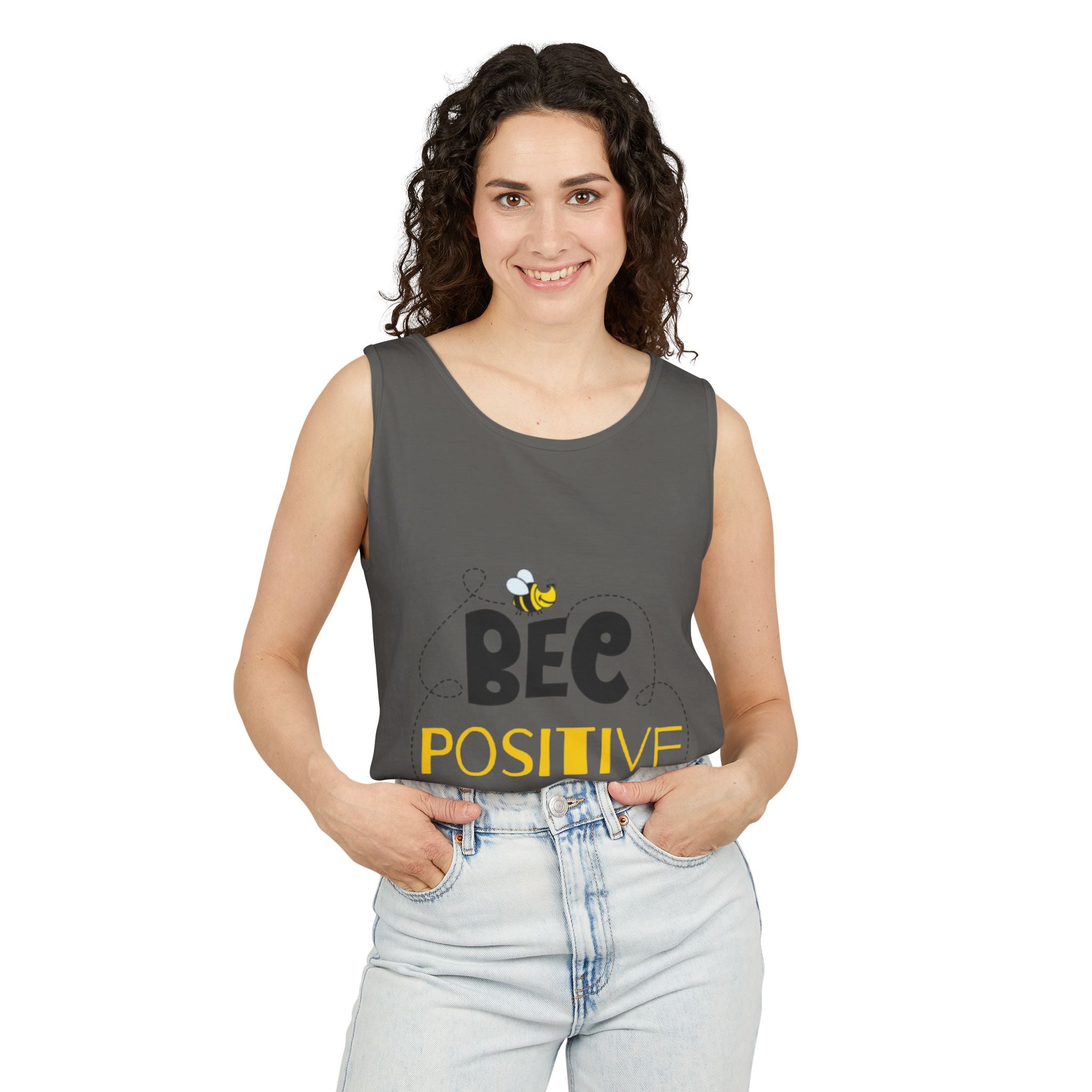 Bee Positive Unisex Garment-Dyed Tank Top