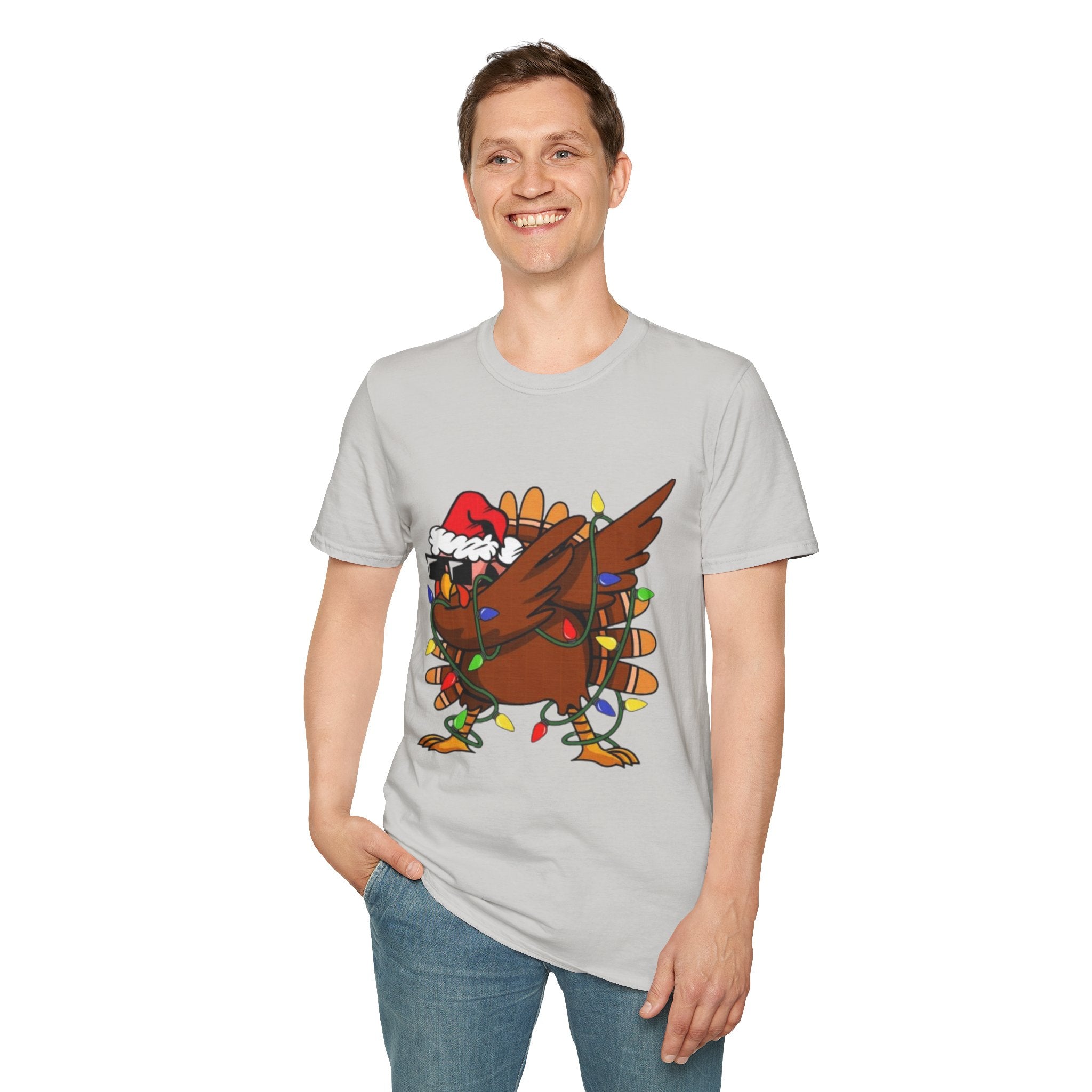 Dabbing Christmas Turkey Unisex Softstyle T-Shirt